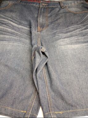 Linea Uomo Men's Blue Denim Relaxed Straight Fit Shorts Size 44x10